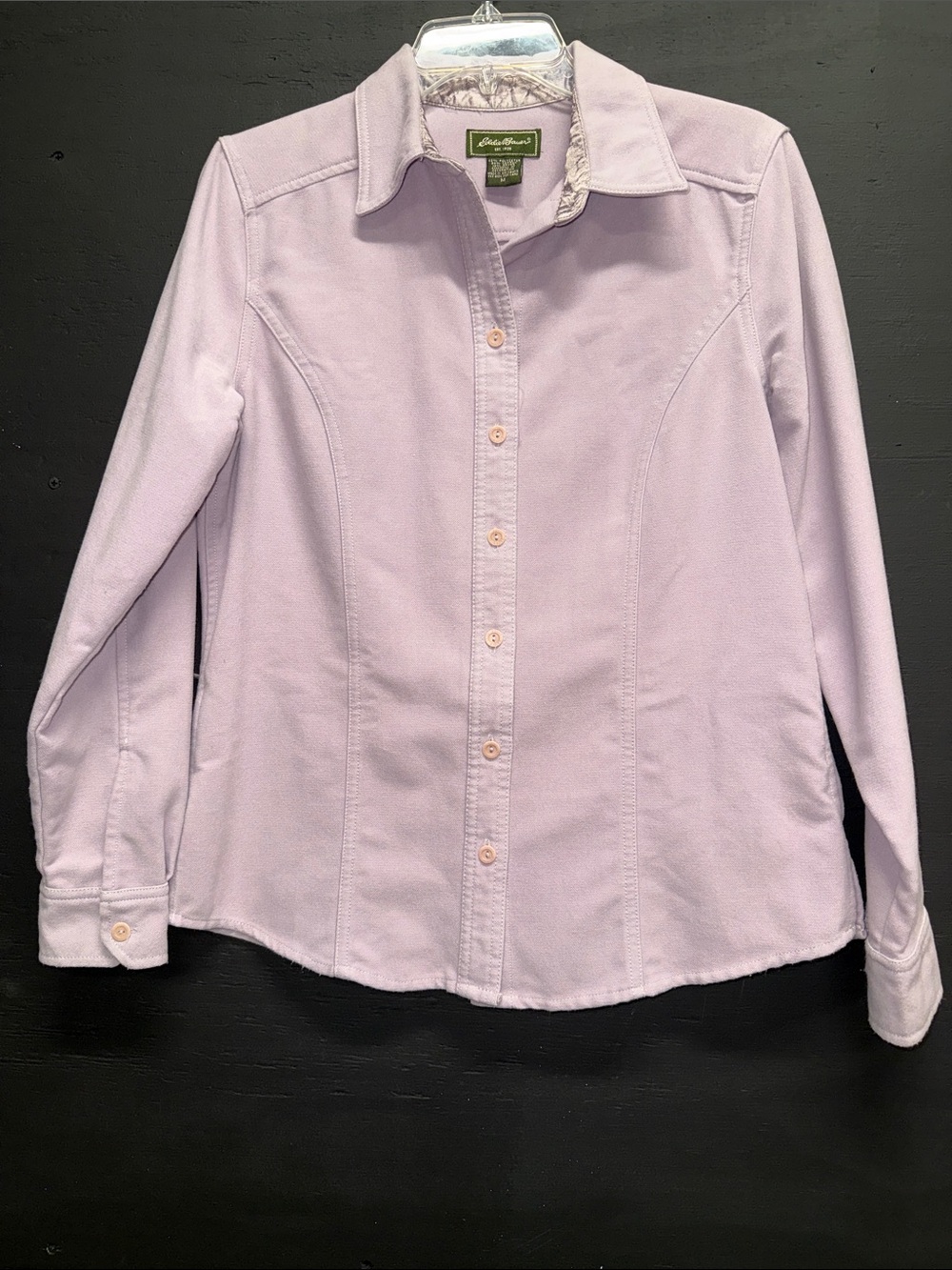 Eddie Bauer Lavender Long-Sleeve Button-Down Shirt